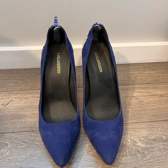 LOSLANDIFEN Royal Blue Snakeskin Heels 3-Inch - Picture 3 of 5